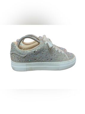 BETSEY JOHNSON Sidny Ivory Pearl Rhinestone Platform Sneakers Sz 9